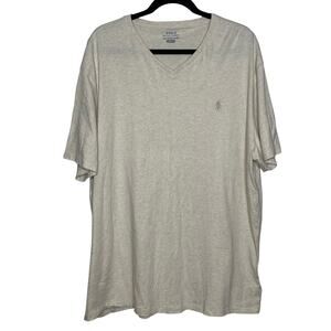 Polo Ralph Lauren Men V Neck Short Sleeve T Shirt Size XXL Heather Cream‎ Color